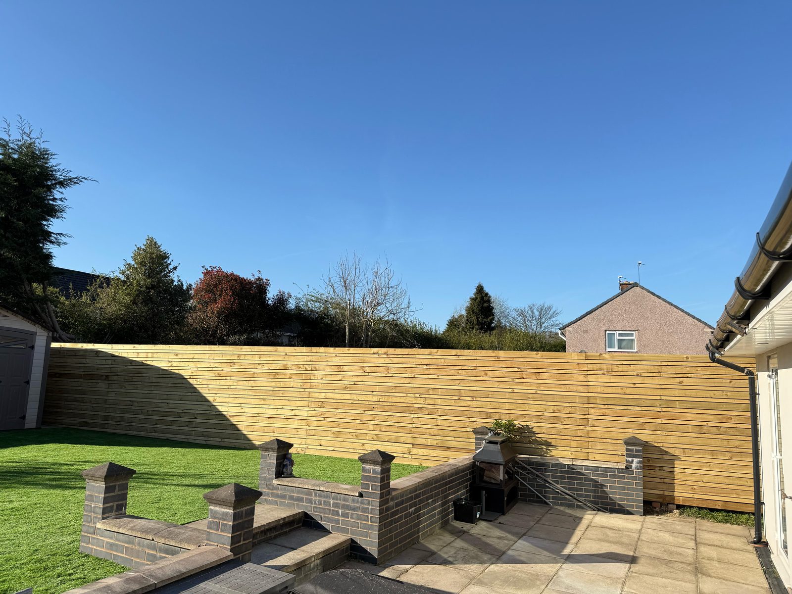 Garden boundary fence line